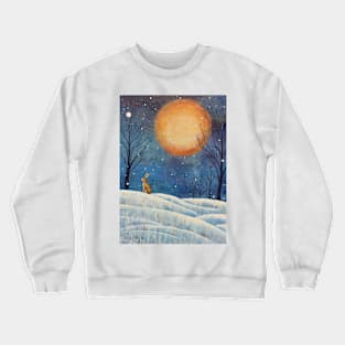 Moonlit Reverie: The Hare's Serenity Crewneck Sweatshirt